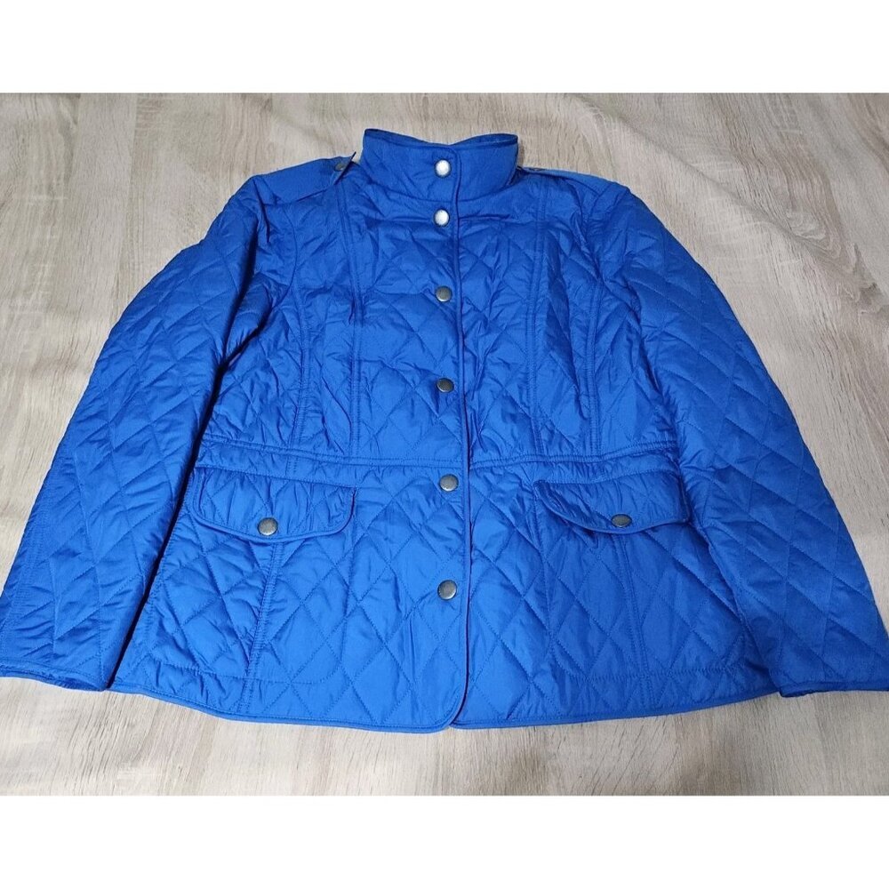 Talbots Womens Size L Blue Lightweight Quilted Puffer Coat